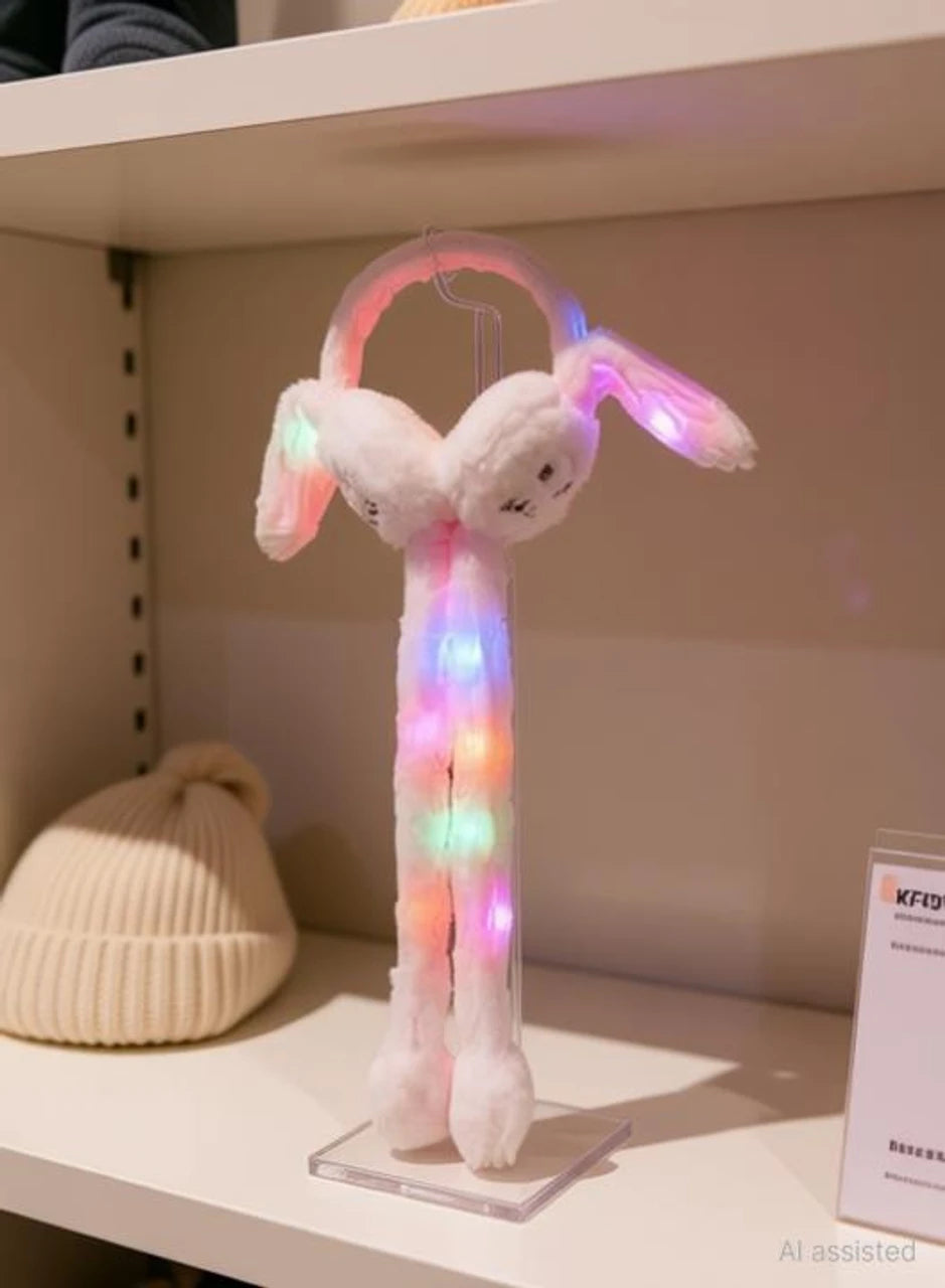 KFZONE Rabbit Ear Moving Earmuffs with Led Light