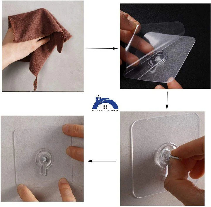 Self Adhesive Transparent Screw Hook