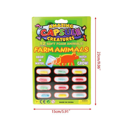 Children's Cartoon Animal  Funny Toy Get Bigger in Water Magic Magic Soft Capsule Kid Bath Parent-child Interactive Play Water