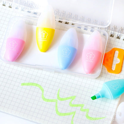 Mini Graffiti Eye Shaped Highlighter 6 Pcs