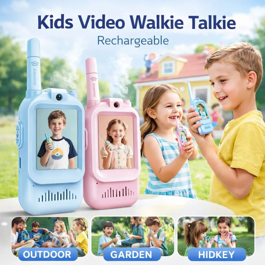 2Pcs Rechargeable Video Walkie Talkie for Kids