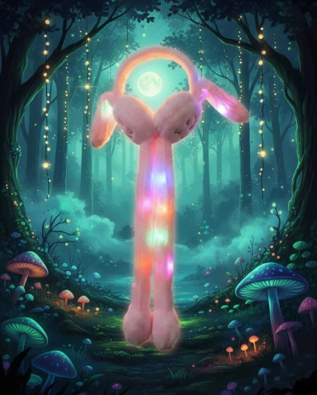 KFZONE Rabbit Ear Moving Earmuffs  with Led Light