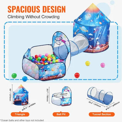 3 in 1 Tunnel Tent House For Kids(WITH 50 SOFT BALLS )