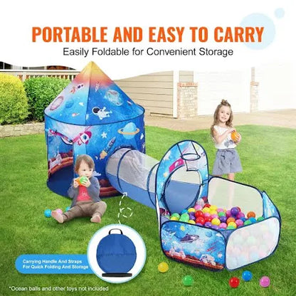3 in 1 Tunnel Tent House For Kids(WITH 50 SOFT BALLS )