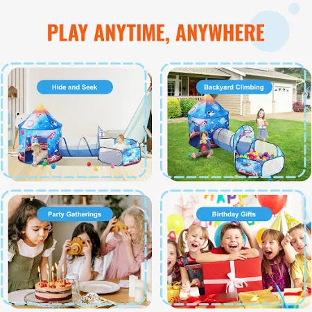 3 in 1 Tunnel Tent House For Kids(WITH 50 SOFT BALLS )
