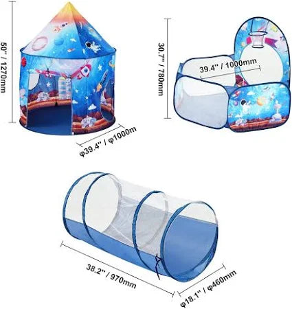 3 in 1 Tunnel Tent House For Kids(WITH 50 SOFT BALLS )